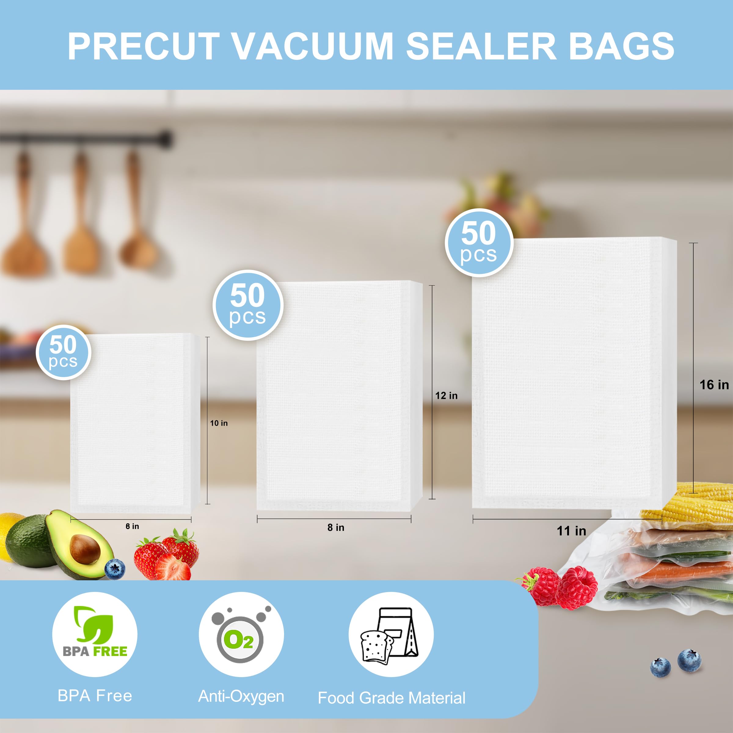 150pcs Heavy Duty Vacuum Sealer Bags - 11