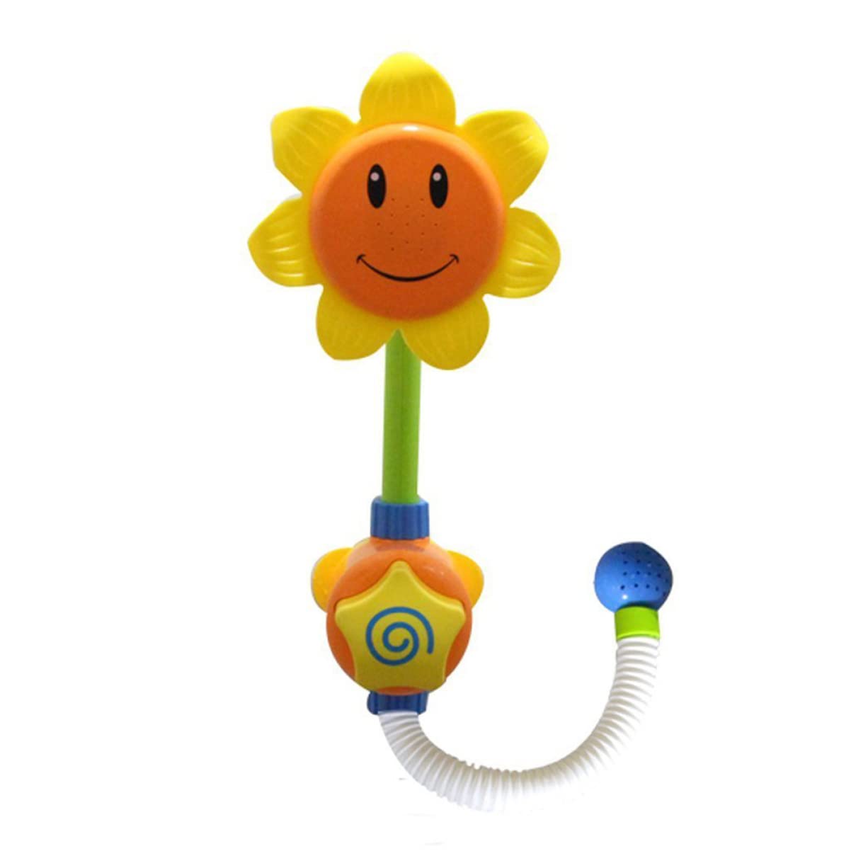 Fun Cartoon Sunflower Shower Head for Kids - Handheld Bath Sprayer with Water Jets - Yellow Flower Bathtub Toy for Children's Bath Time Play - Perfect for Bathroom, Tub, and Water Play Activities