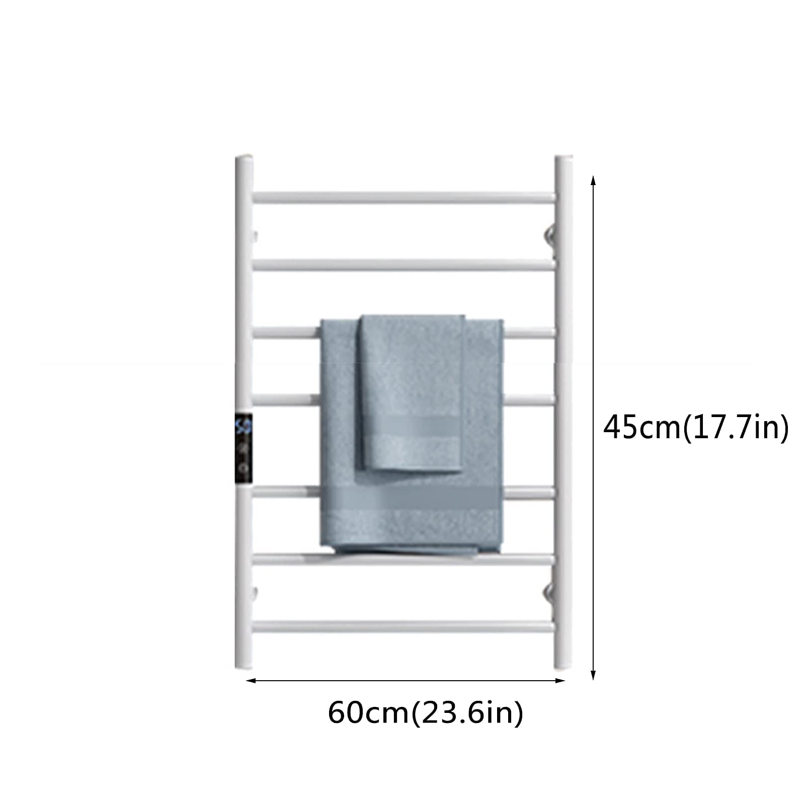 APUM Electric Towel Warmer - Stainless Steel 7-Bar Wall Mounted Heated Towel Rack with Timer for Bathroom | Fast Heating, Energy Efficient | Perfect for Spa, Hotel & Luxury Home Use (White, Hardwired)
