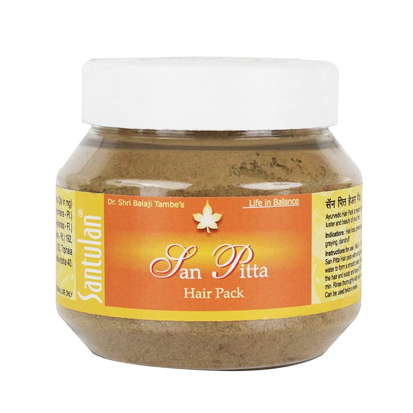 Santulan Ayurveda San Pitta Hair Pack - 100GM for Long & Thick Hair Growth | Herbal Hair Treatment with Natural Ingredients | Perfect for Dry, Damaged Hair Care & Scalp Nourishment at Home