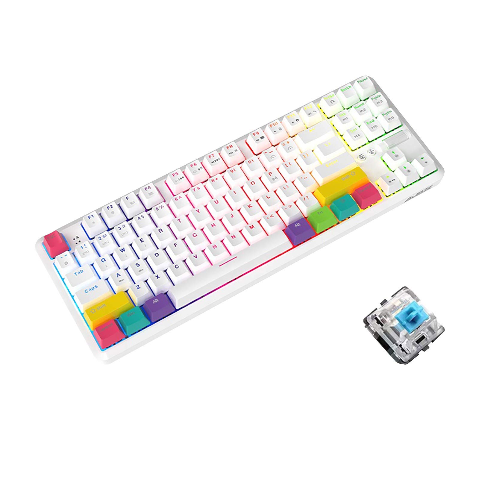 K870T 87-Key RGB Wireless Bluetooth Dual Mode Mechanical Gaming Keyboard - Compatible with PC, Mac, Laptop - Perfect for Gaming, Office Work & Typing