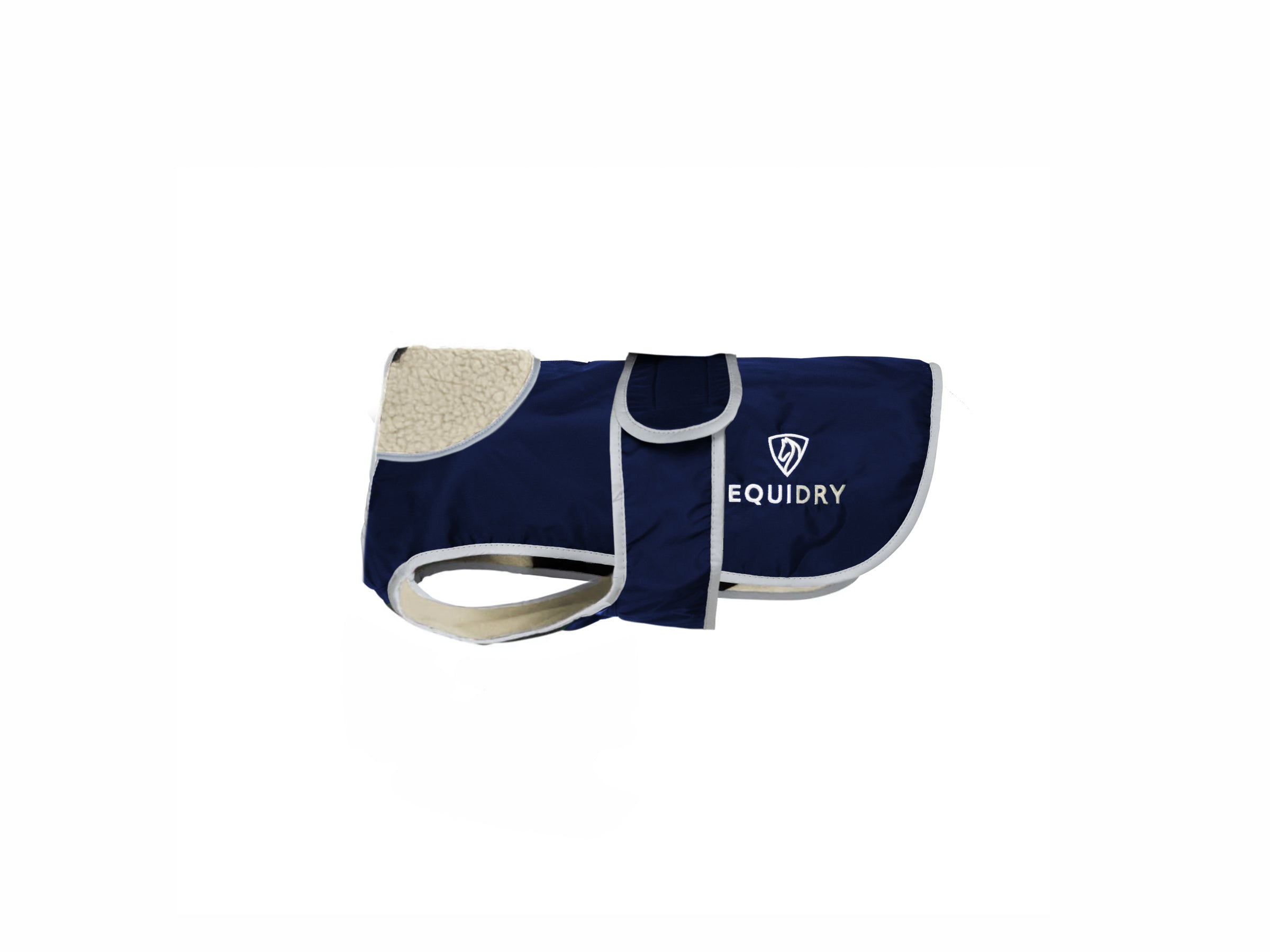 EQUIDRY Waterproof Dog Coat for Small & Large Breeds - Navy & Cream Reversible Winter Jacket - Windproof & Fleece Lined for Outdoor Walking, Hiking & Cold Weather Protection