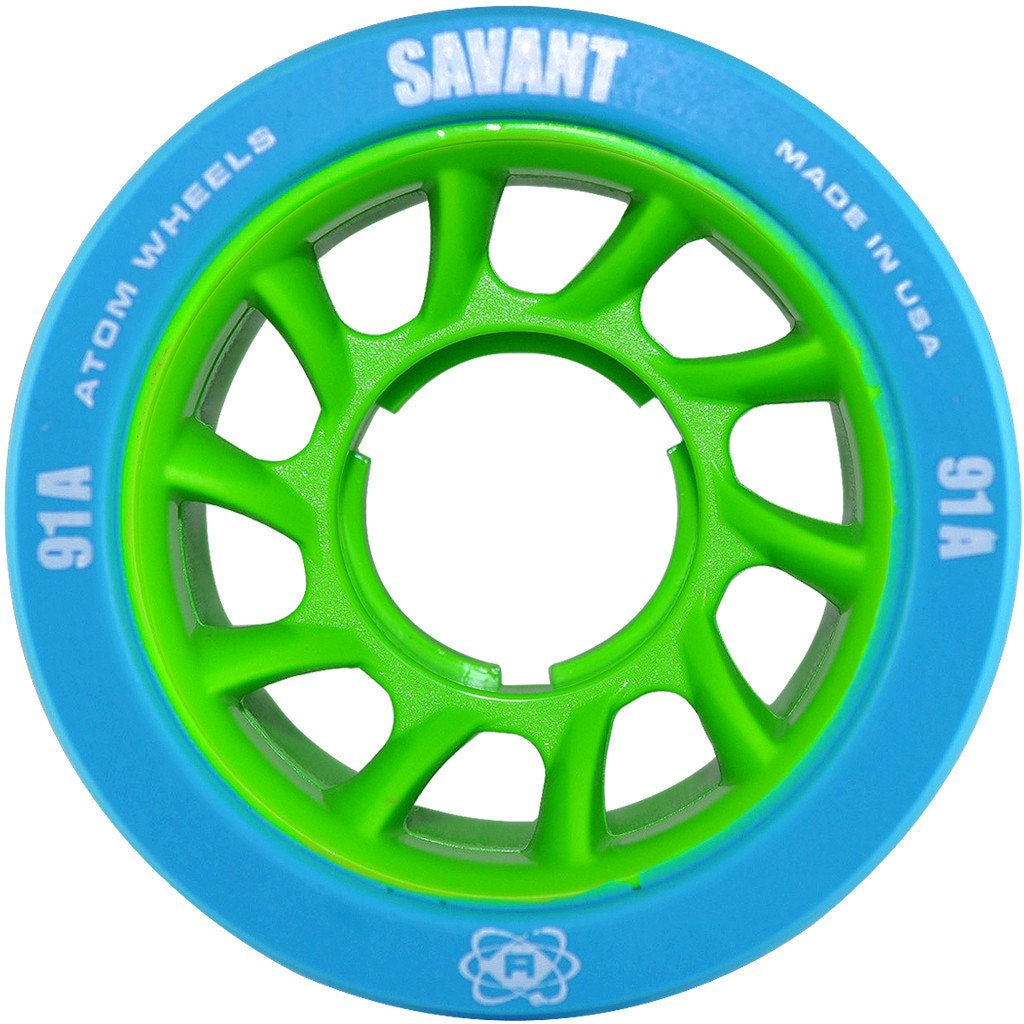 Atom Savant 59mm Quad Wheels 4-Pack - High-Performance Skateboard Wheels for Smooth Riding & Tricks - Perfect for Street Skating, Park Riding & Cruising