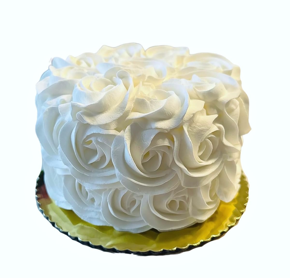 Dezicakes Handmade White Rosette Fake Cake - Artificial Cake for Wedding, Baby Shower & Party Decorations