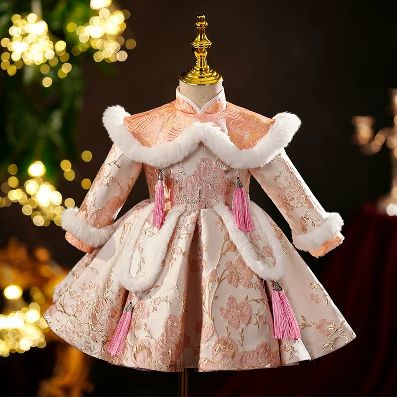 Baby Girl Winter Baptism Dress | Christmas Pageant Gown | Toddler First Birthday Princess Dress | Perfect for Holidays, Church & Special Occasions