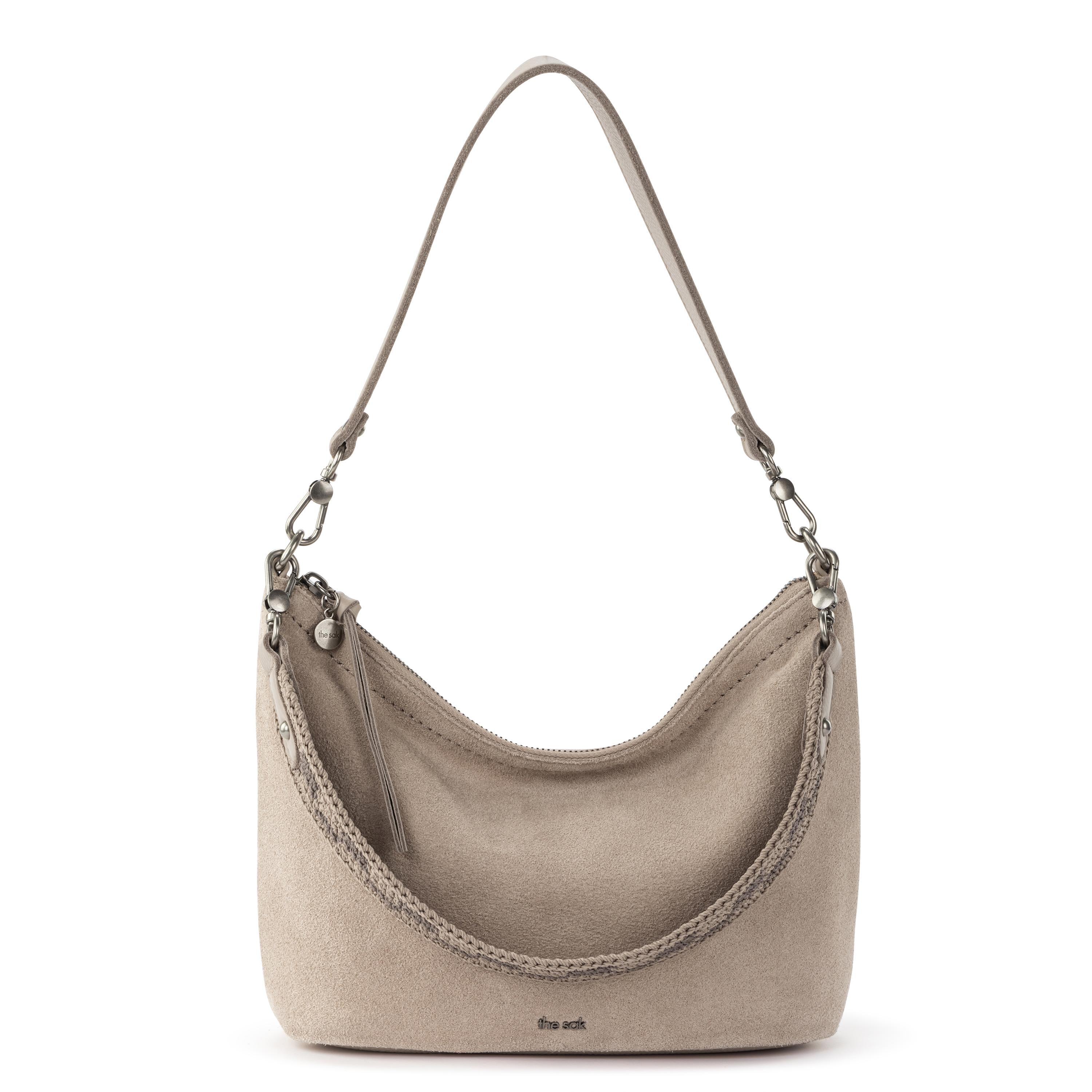 Jasmine Small Hobo Leather Sand Suede Handbag - Stylish Crossbody Purse for Women, Perfect for Work, Travel & Everyday Use
