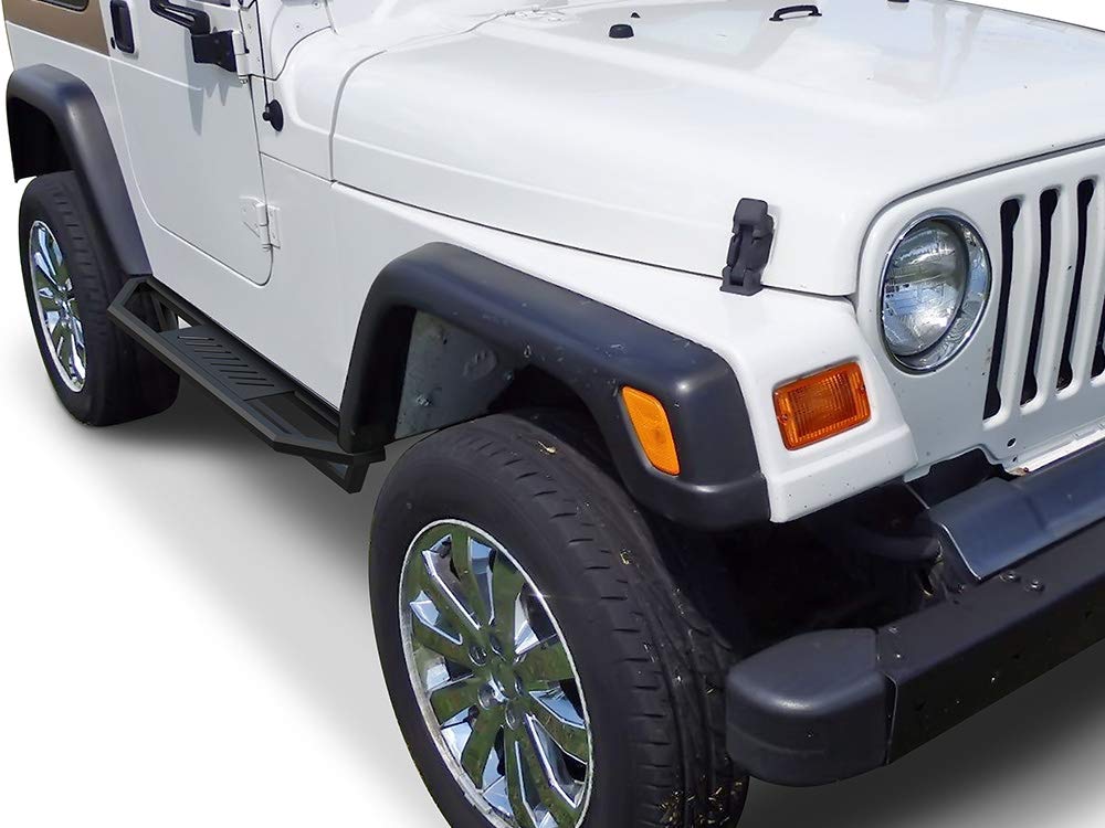 HD Ridez Jeep Side Steps Armor - Compatible with Jeep Wrangler 1987-2006 (Nerf Bar Side Steps & Side Bars) | Off-Road Protection & Easy Entry for Jeep Wrangler TJ & YJ Models