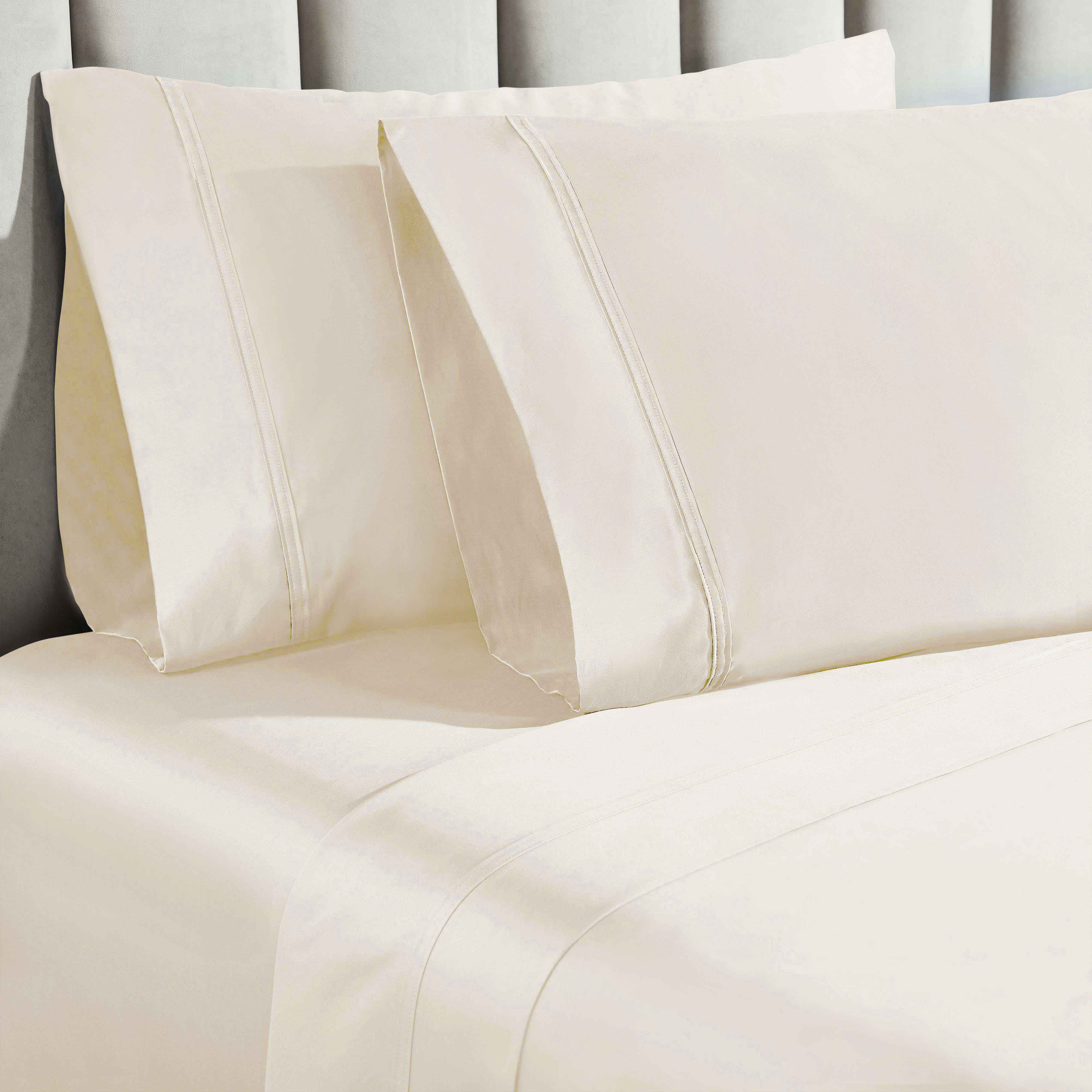 Premium 850 Thread Count 100% Cotton Solid Color Bed Sheet Set - Ultra Soft & Breathable for Comfortable Sleep - Perfect for Master Bedroom, Guest Room & Luxury Hotels