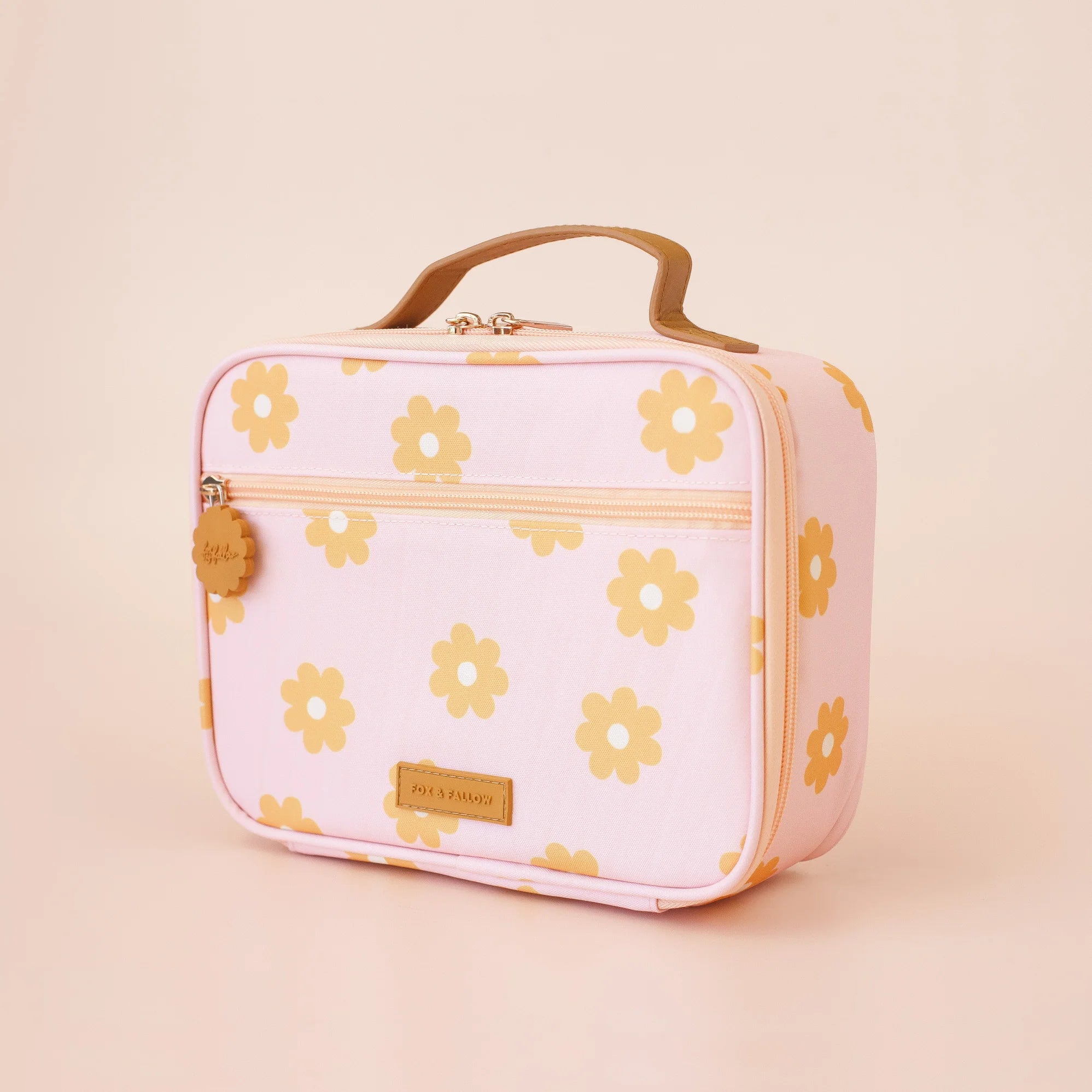Insulated Mini Lunch Bag with Daisy Chain Design - Perfect for School, Work, and Picnics