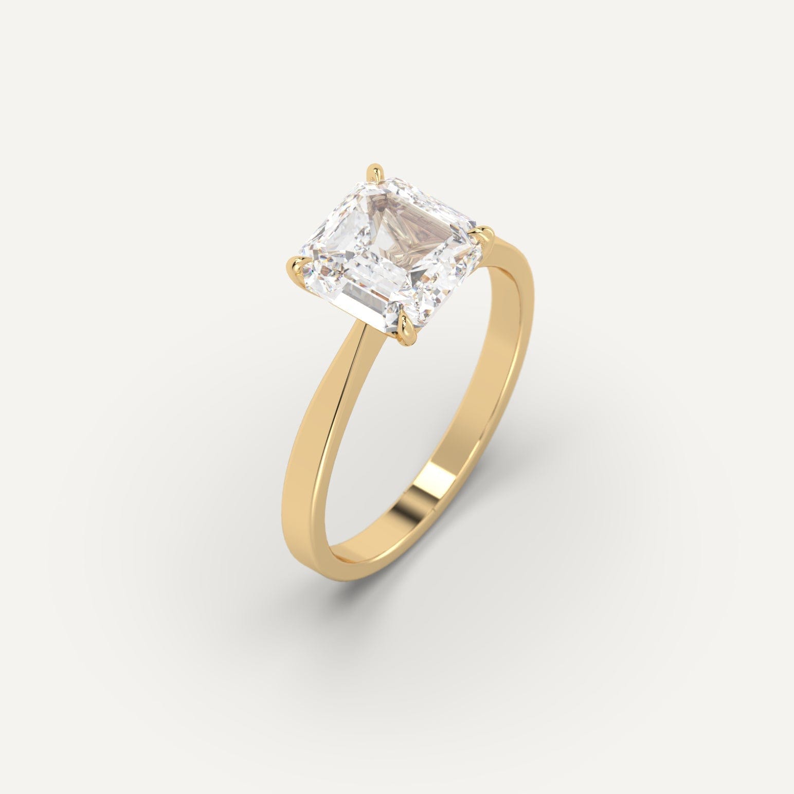 3 Carat Asscher Cut Diamond Engagement Ring - Elegant Vintage Style for Weddings & Anniversaries