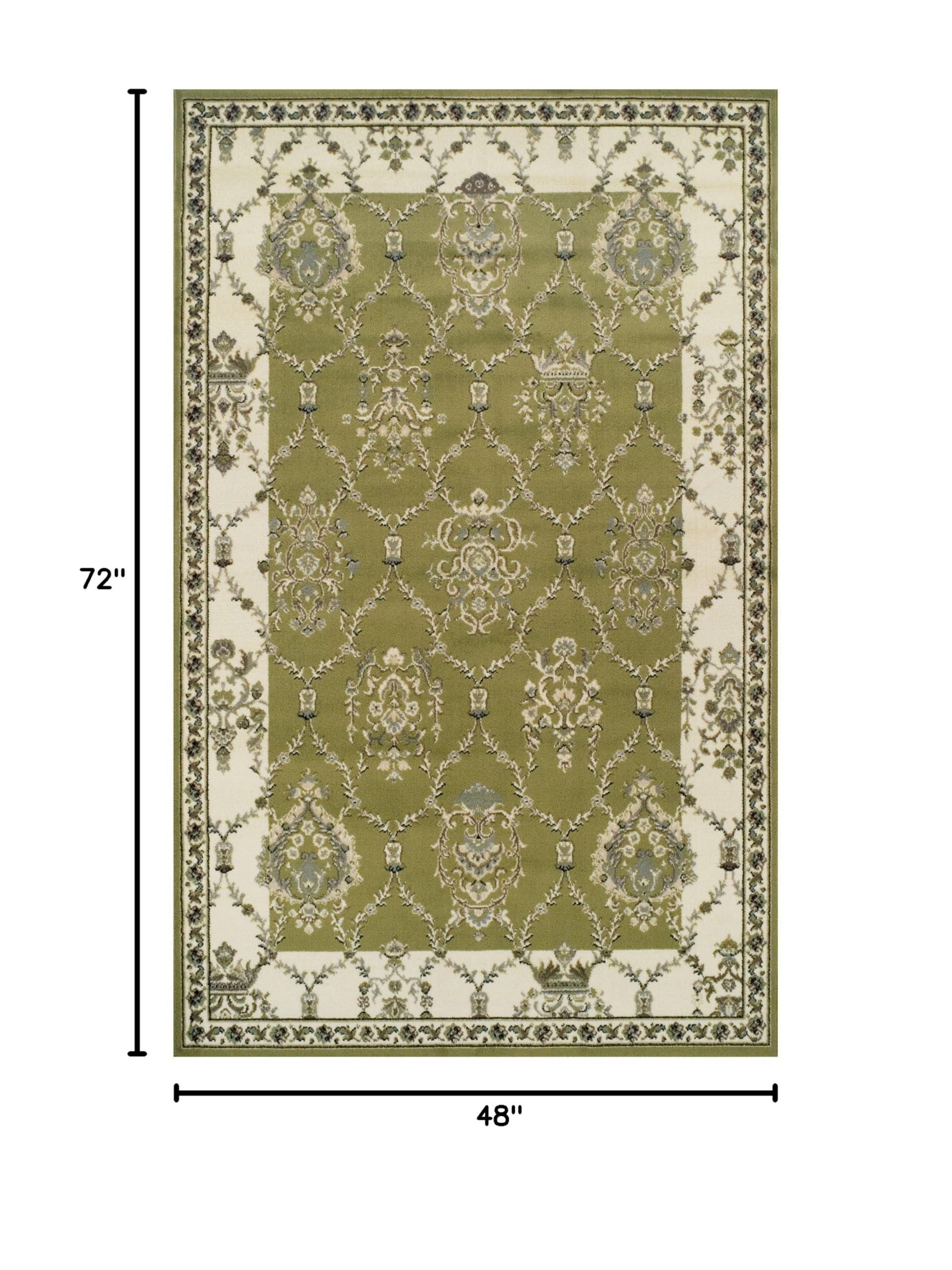 BlueNileMills Stratton Soft Plush Area Rug 4' x 6' - Non-Slip Living Room Carpet for Bedroom, Dorm & Home Decor