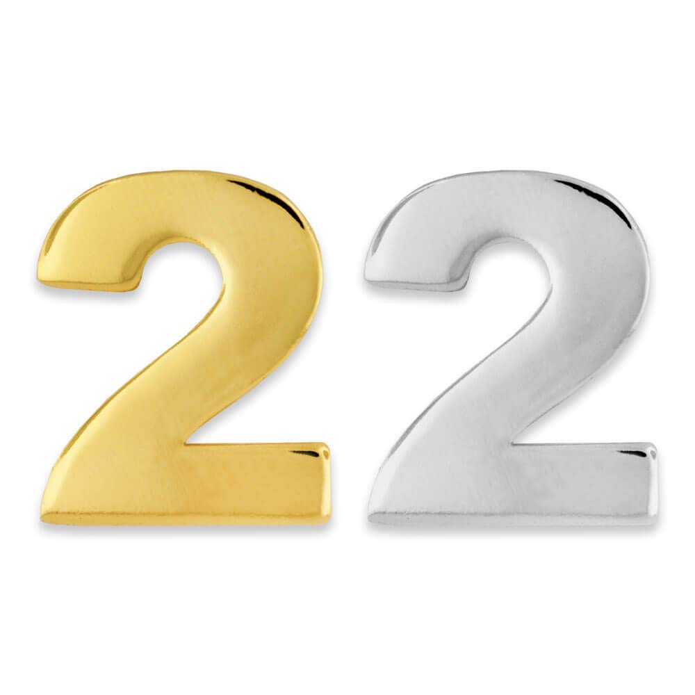 PinMart Number 2 Lapel Pin - Gold & Silver Anniversary Birthday Jewelry Gift for Couples, Graduation, Work Anniversary - Perfect for Jackets, Suits & Special Occasions
