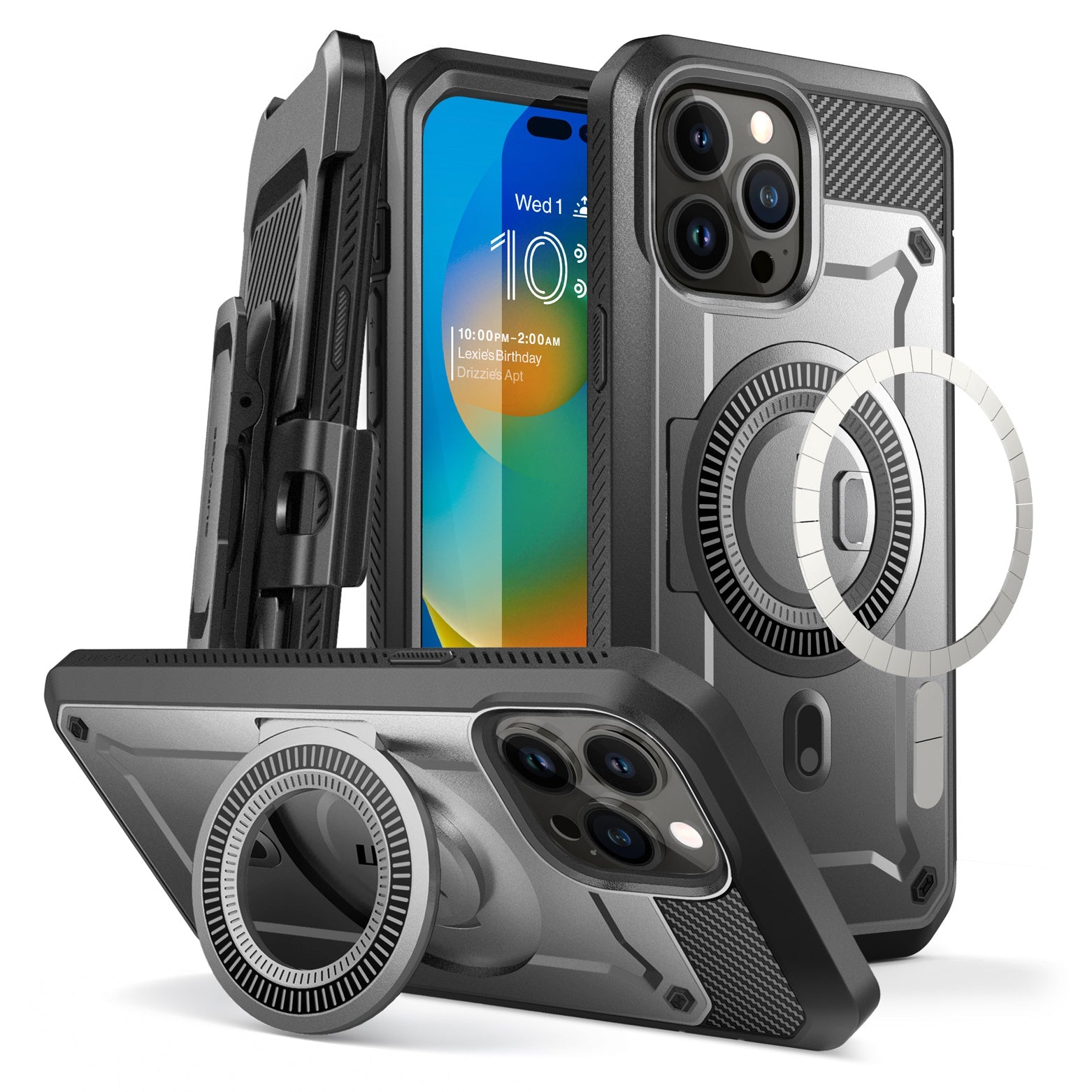 iPhone 14 Pro Max 6.7 Inch Unicorn Beetle Pro Mag Rugged MagSafe Case - Gun Metal | Shockproof Protective Cover with Magnetic Charging | Perfect for Outdoor, Travel & Daily Use