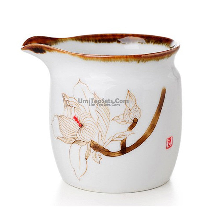 White Porcelain Lotus Tea Cup - Elegant Chinese Ceramic Tea Cup for Tea Ceremony, Home Decor, and Gifts - Perfect for Green Tea, Herbal Tea, and Meditation