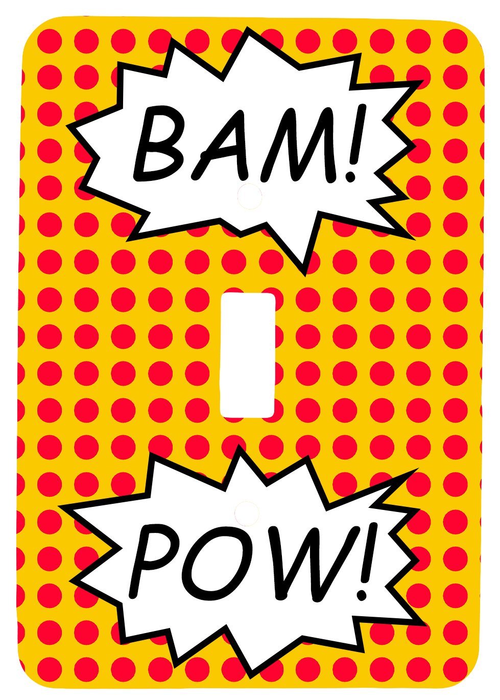 Pop Art Metal Light Switch Cover - Bam! Pow! Design for Modern Homes