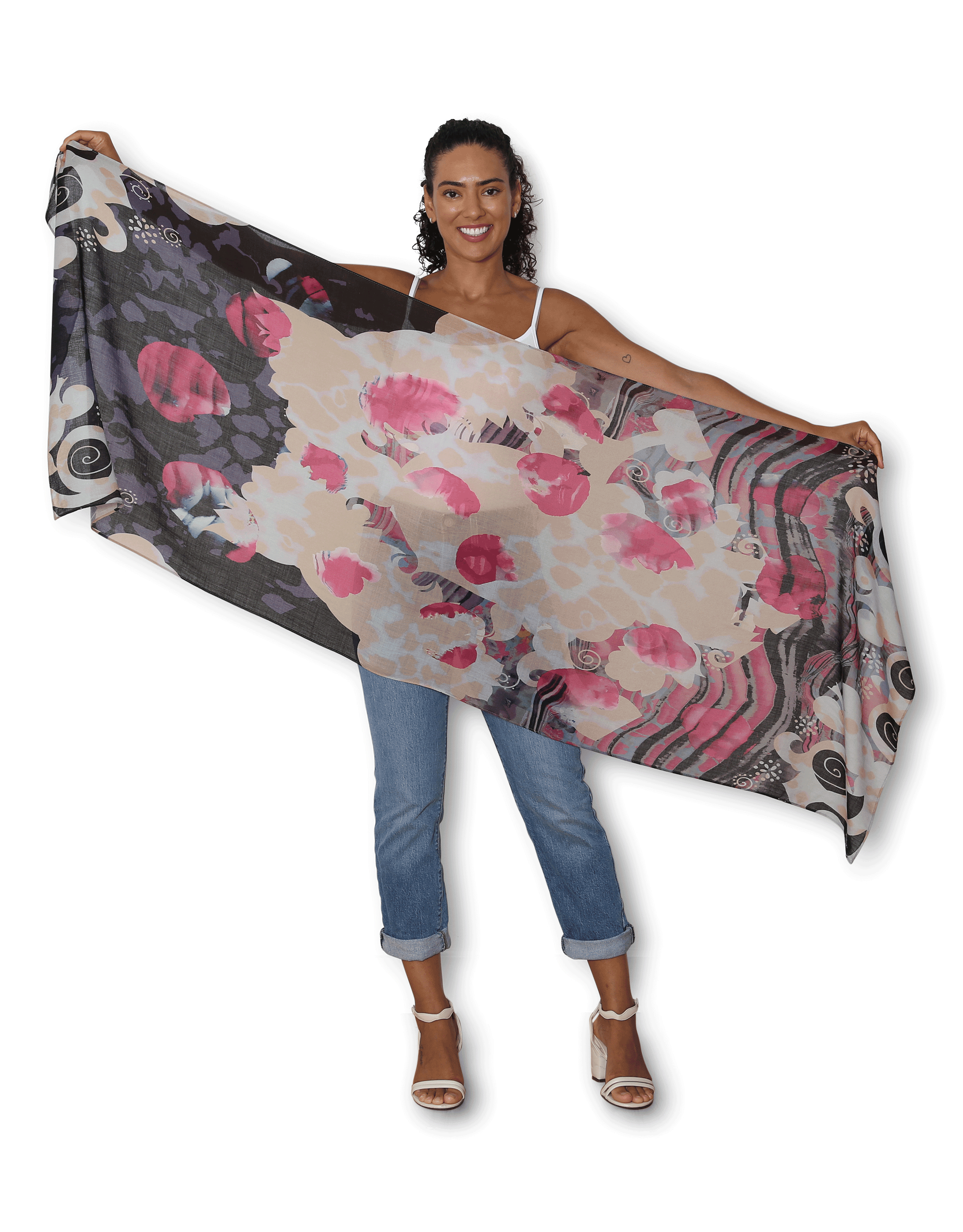The Artists Label Scarf Bourgeois Kisses - Soft Wool Wrap for Women - Perfect for Winter Fashion, Office Wear & Gift Giving