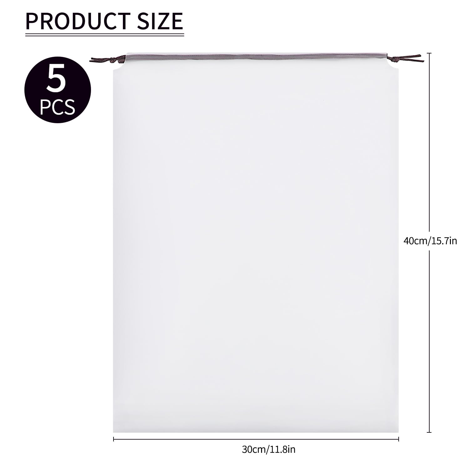 5PCS Large Clear Waterproof Shoe Bags for Travel - Transparent Drawstring Shoe Storage Organizer Pouch for Men & Women | Perfect for Packing, Dust Protection & Gym Shoes Organization