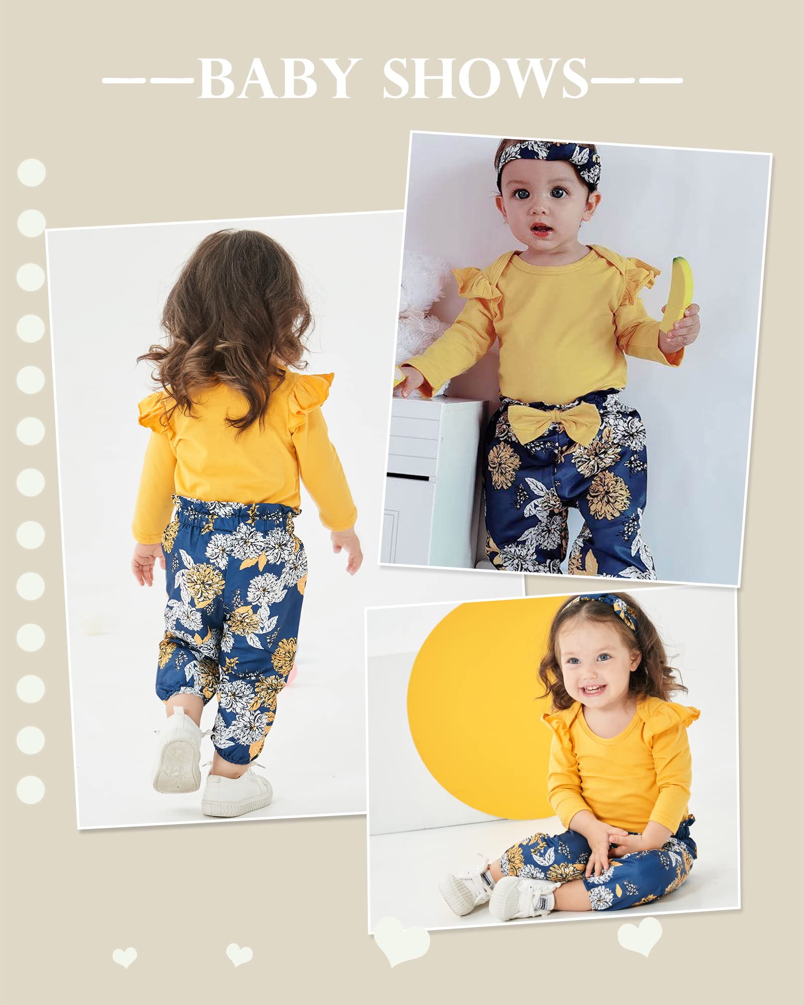 Adorable Infant Baby Girl Clothes Set - Long Sleeve Romper & Pants Outfit for Newborns | Soft & Warm Fall/Winter Baby Girl Fashion | Perfect for Photoshoots, Playdates & Holiday Gatherings
