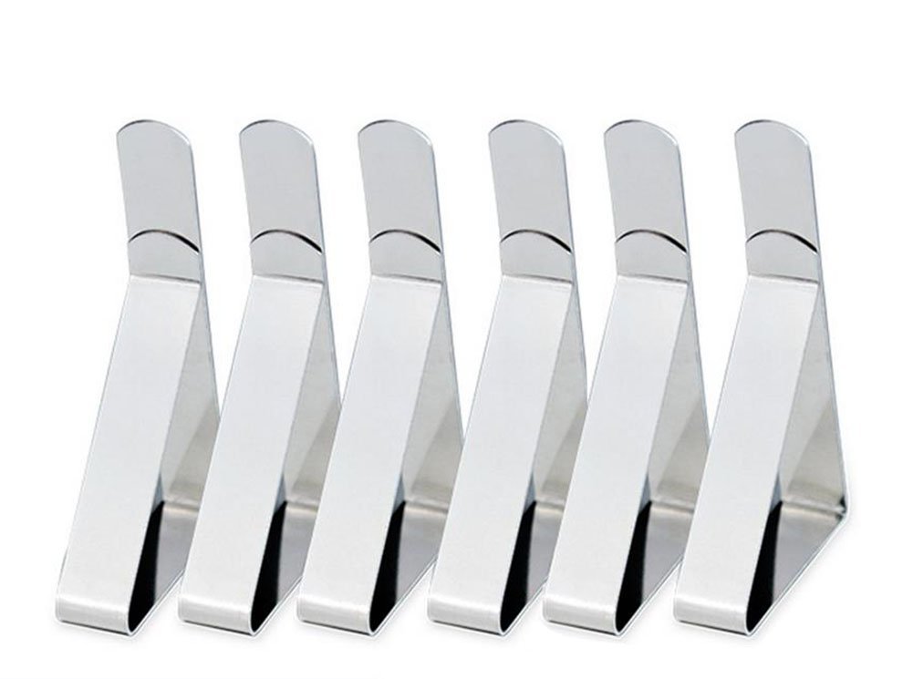 Stainless Steel Tablecloth Clips 6Pcs - UKD Triangle Table Cover Clamps for Outdoor Dining