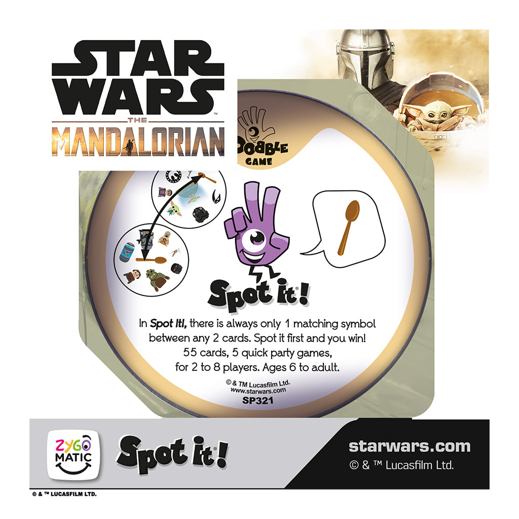 Star Wars The Mandalorian Spot It! Card Game - Fun Family Matching Game for Kids & Adults - Perfect for Parties, Travel & Game Nights