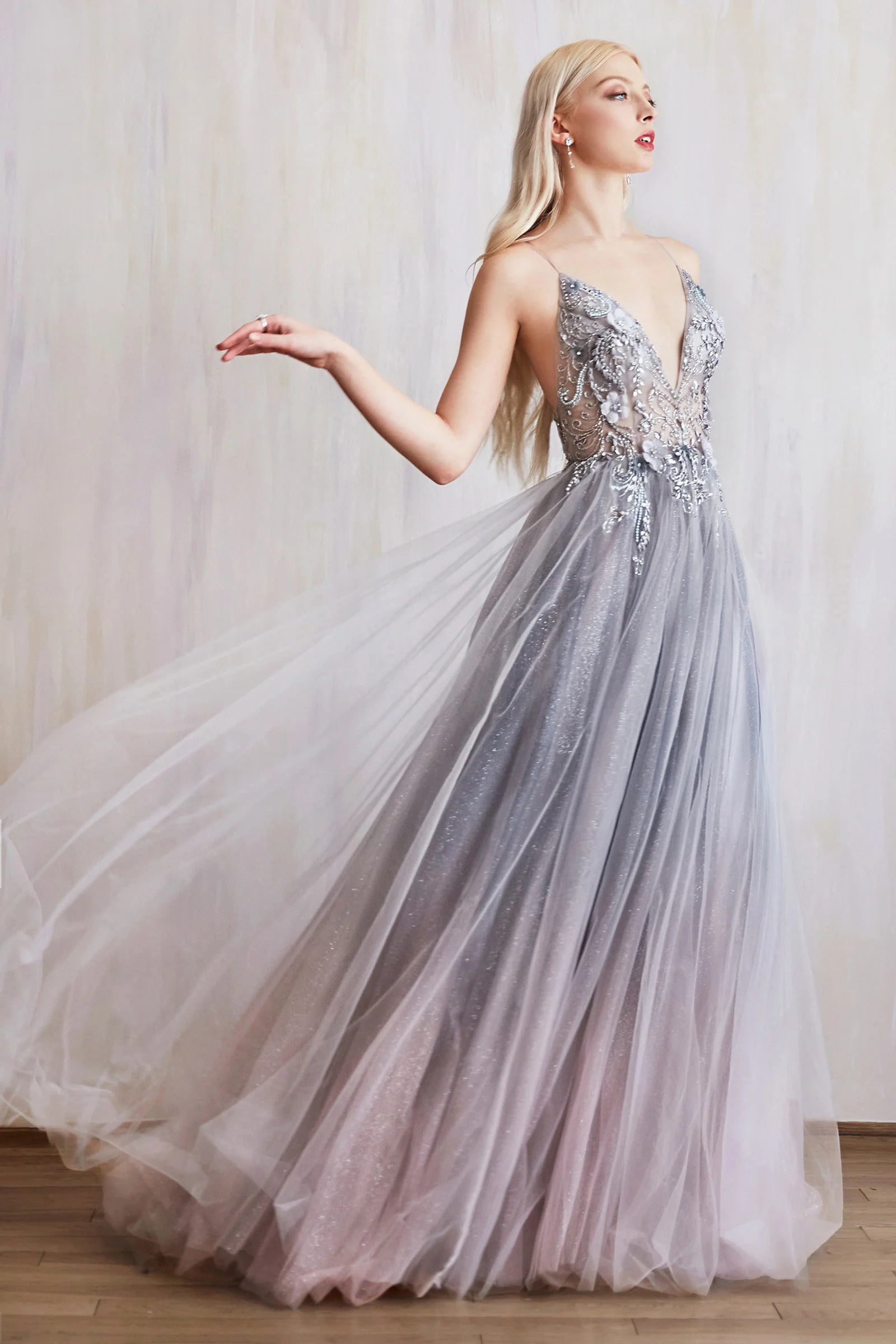 Daphne Embellished Tulle Gown - LaDivine A0850 | Elegant Formal Dress for Weddings, Prom & Evening Events
