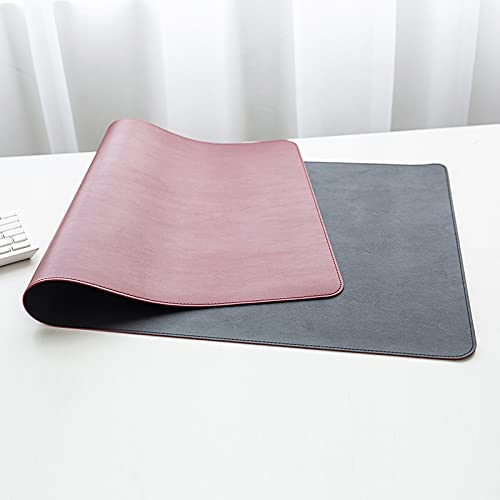 Premium Gaming Mouse Pad - PU Leather Waterproof Desk Mat for PC, Laptop, Office & Home Use - Non-Slip Keyboard Mousepad (80x40cm, Double Black Red) - Perfect for Gaming, Work & Study Setup