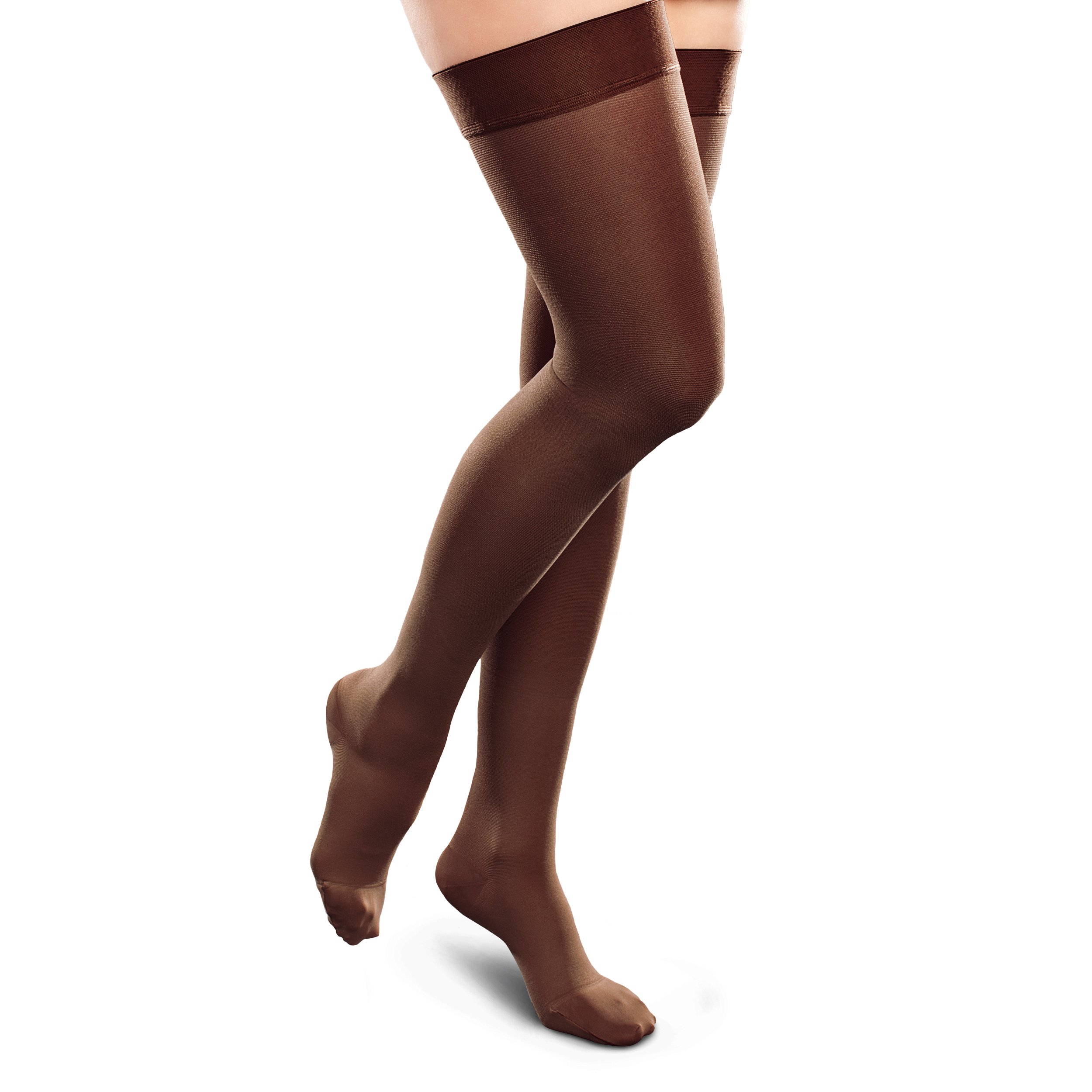 Ease Opaque Women's Support Thigh High Stockings - 15-20mmHg Mild Compression Nylons for Varicose Veins & Swelling Relief - Perfect for Work, Travel & Everyday Comfort