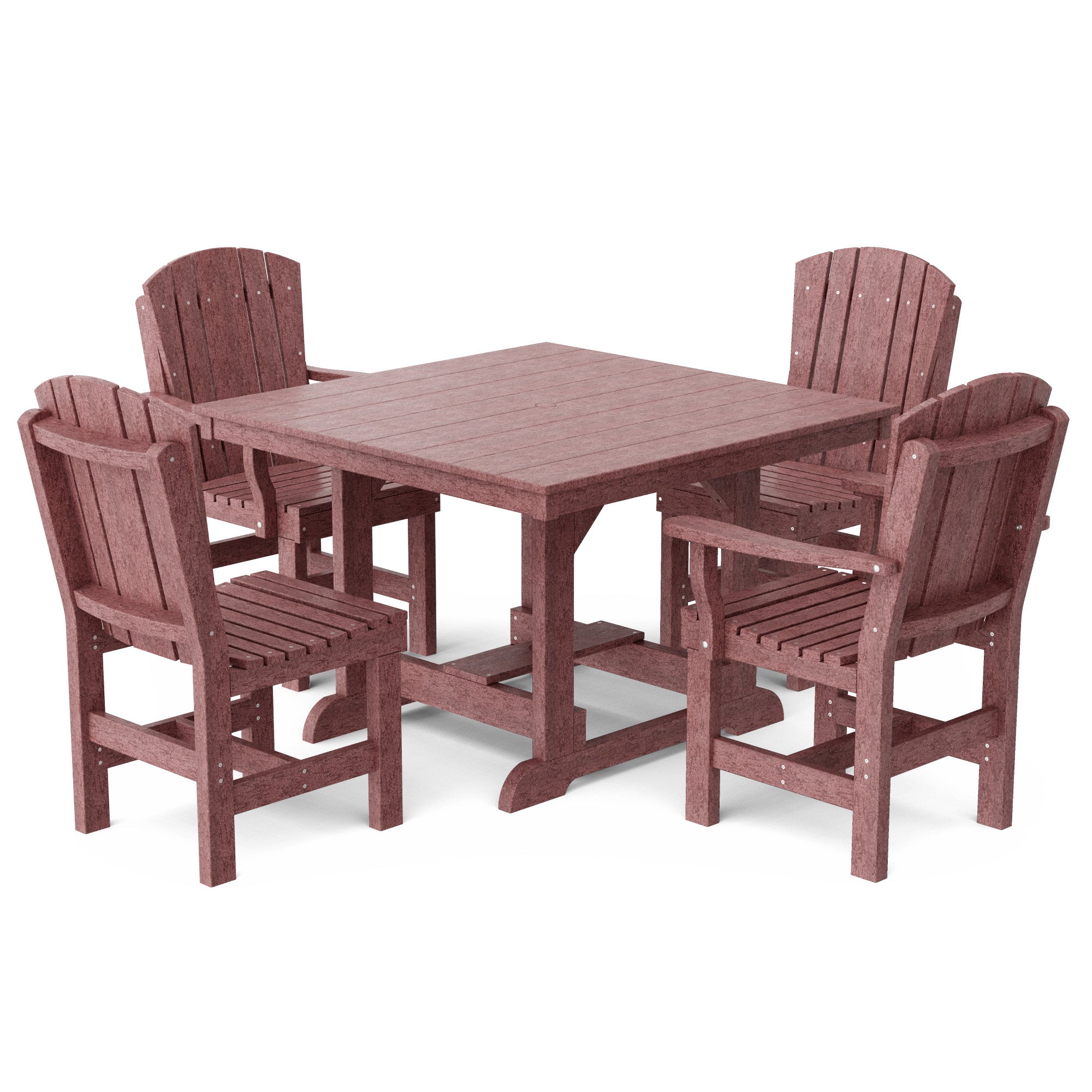 Heritage 5-Piece 44x44 Inch Square Outdoor Dining Set with Cushions - Perfect for Patio, Garden, and Backyard Entertaining