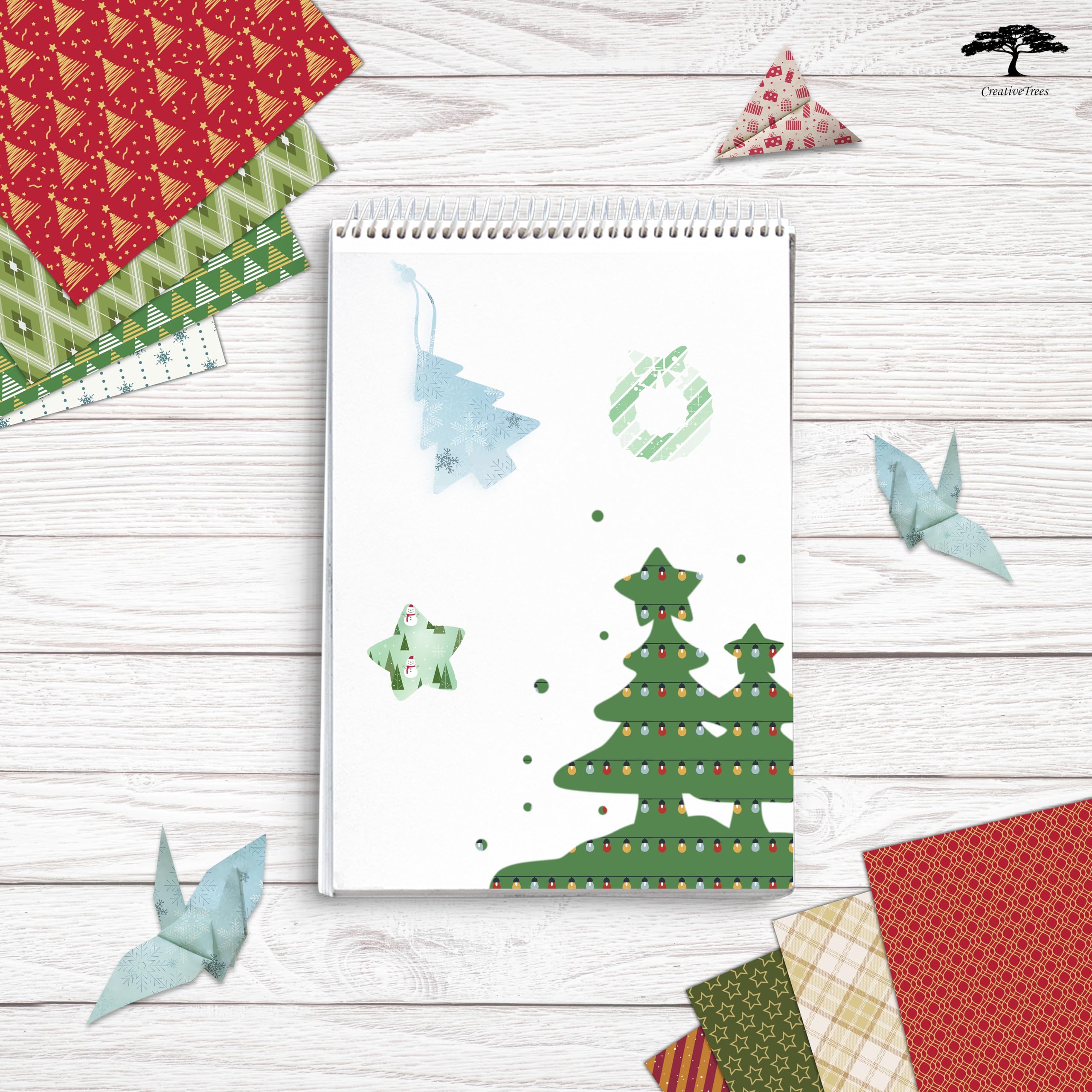 Yuletide Sparkle Paper - 6x6 Inch Winter Christmas Scrapbook Paper Pad, 24 Sheets Double-Sided 180gsm Decorative Craft Paper for Card Making, DIY Projects & Holiday Scrapbooking