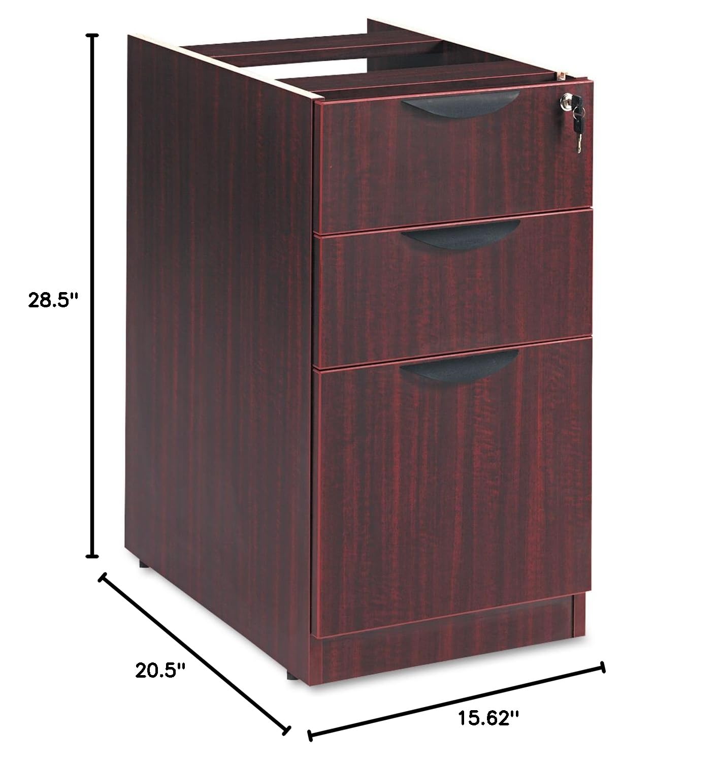 Alera Valencia 2-Drawer File Cabinet Pedestal - 15.6