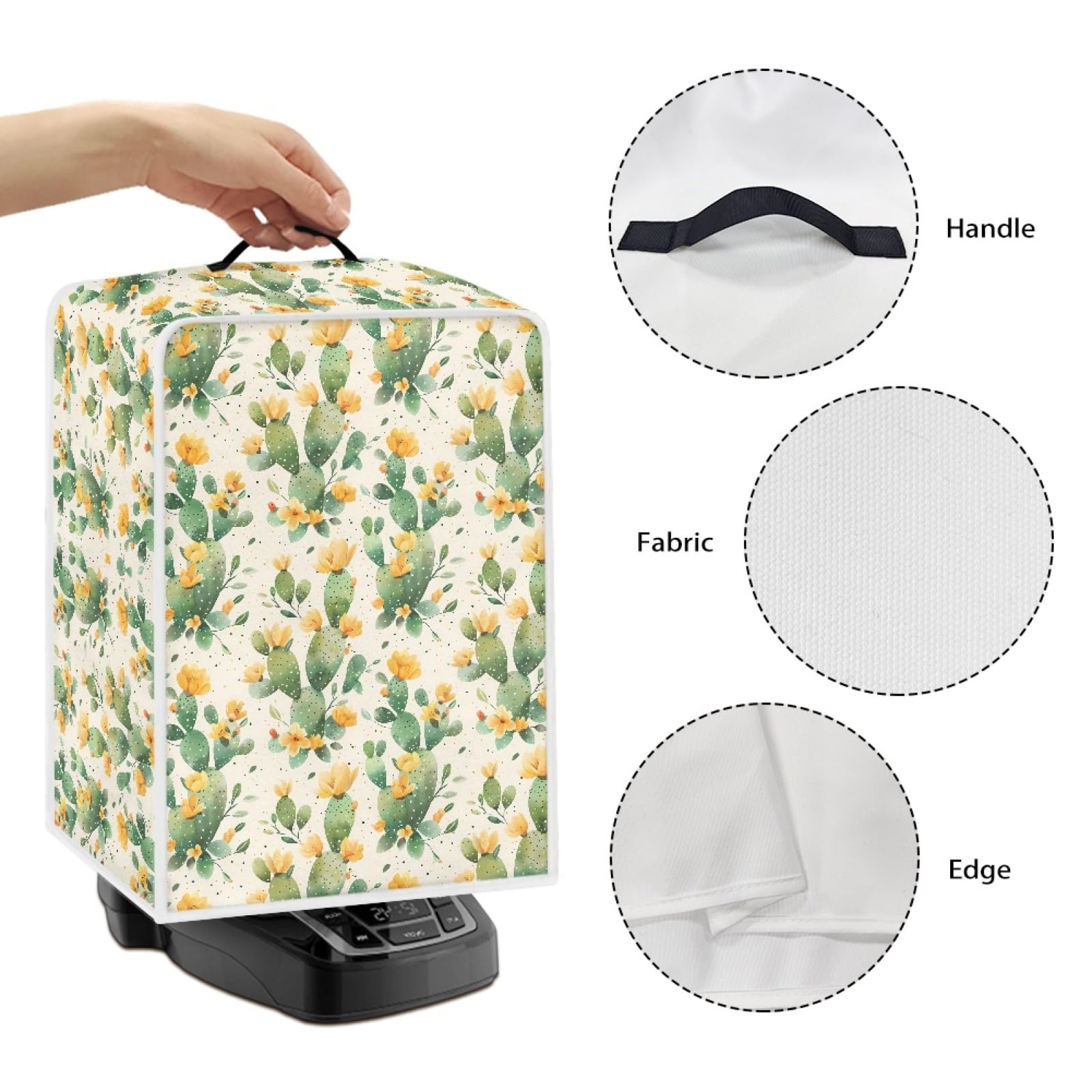 GLENLCWE Cactus Floral Dust Cover for Coffee Maker - Summer Style Washable & Foldable Protective Cover for Coffee Machine, Stand Mixer, Juicer | Perfect for Kitchen Countertop, Office, and Home Use