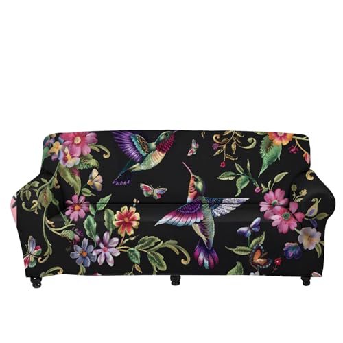 Retro Hummingbird Flower