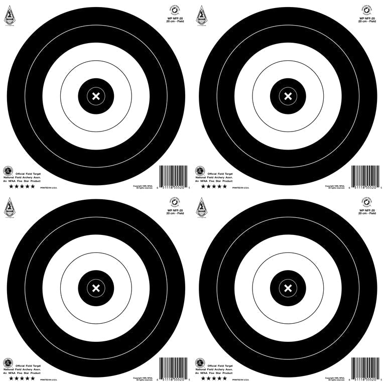 NFAA Field 20cm 4-Spot Waterproof Target Face - Maple Leaf Official Archery Target for Outdoor Practice & Competition (NFF 4 20 WP) - Perfect for Backyard Training, Tournament Use & Field Archery