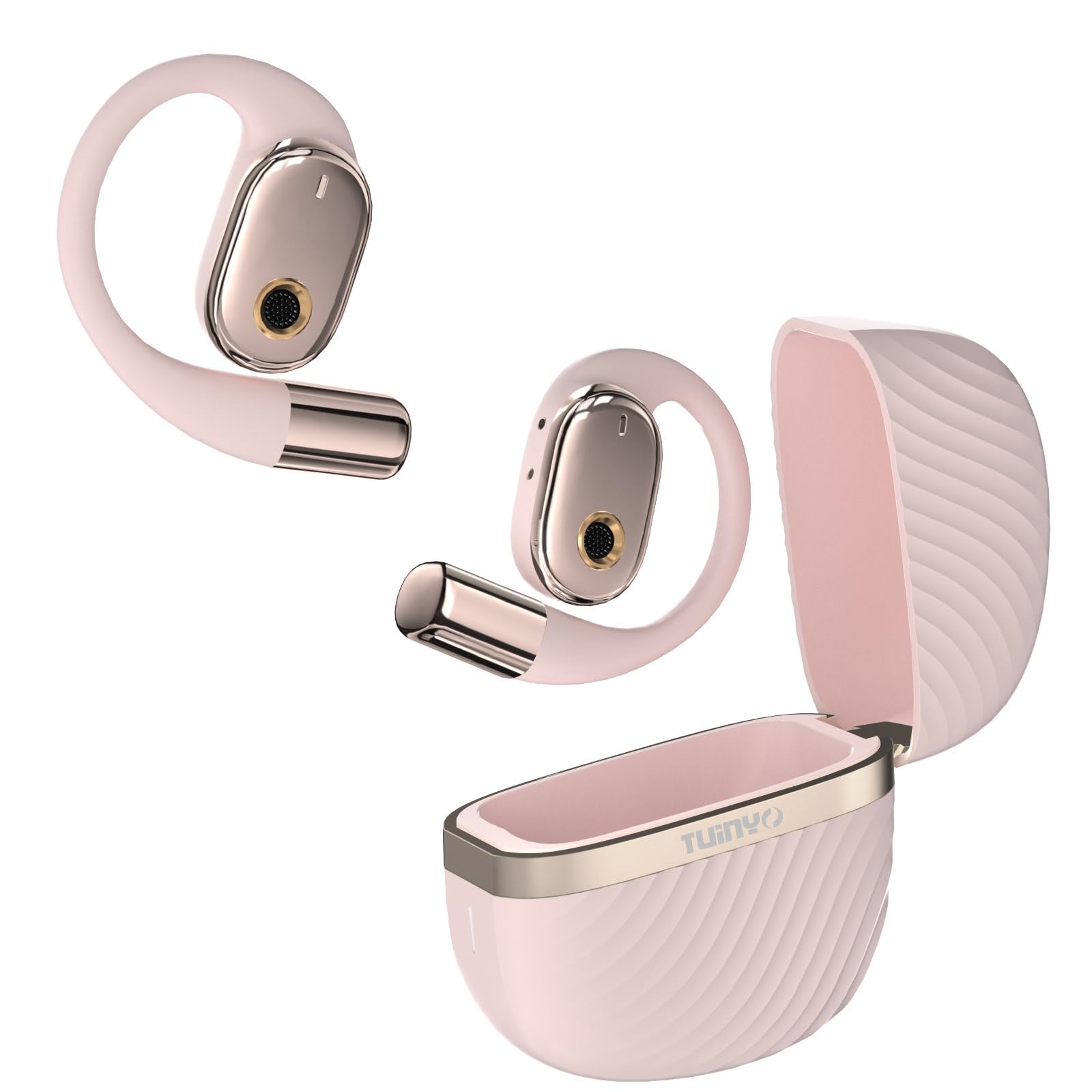 TUINYO AI Headphones - True Wireless Bluetooth Earbuds with Real-Time Translation, 35Hrs Battery Life, Hi-Fi Sound & Built-in Mic - Perfect for Travel, Language Learning, Business Meetings & Online Classes (Pink)