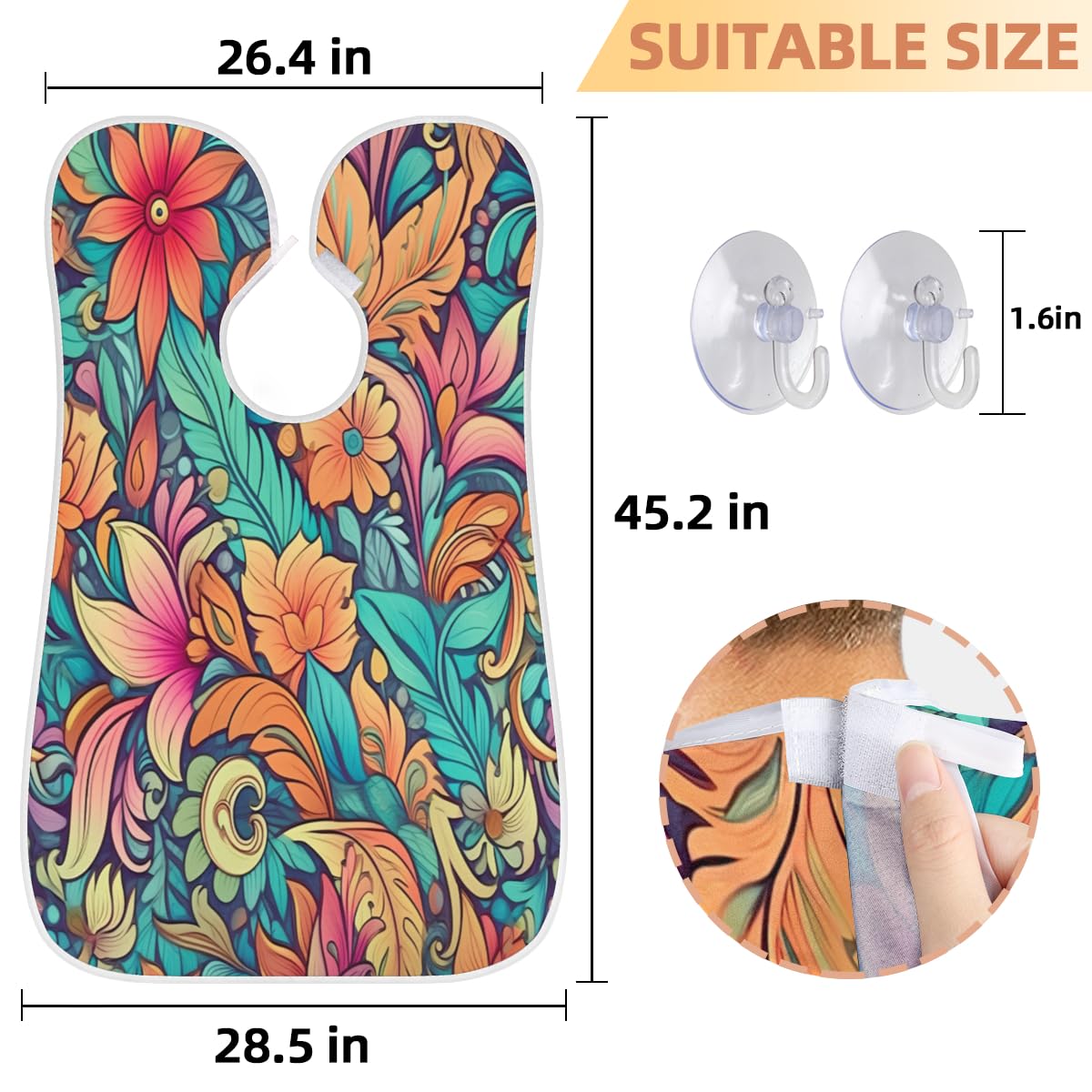 Bohemian Beard Shaving Bib for Men - Waterproof Hair Dye & Makeup Apron, Barber Cape for Haircut & Beard Trimming - Perfect Sink Hair Catcher & Styling Tool for Salon & Home Use