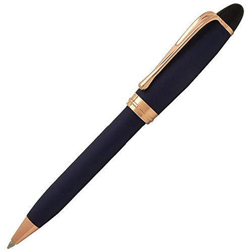 Aurora B30-PB Rose Gold Ballpoint Pen - Oil-Based Ink, Satin Finish, Elegant Blue - Perfect for Office, Gifts & Professional Writing