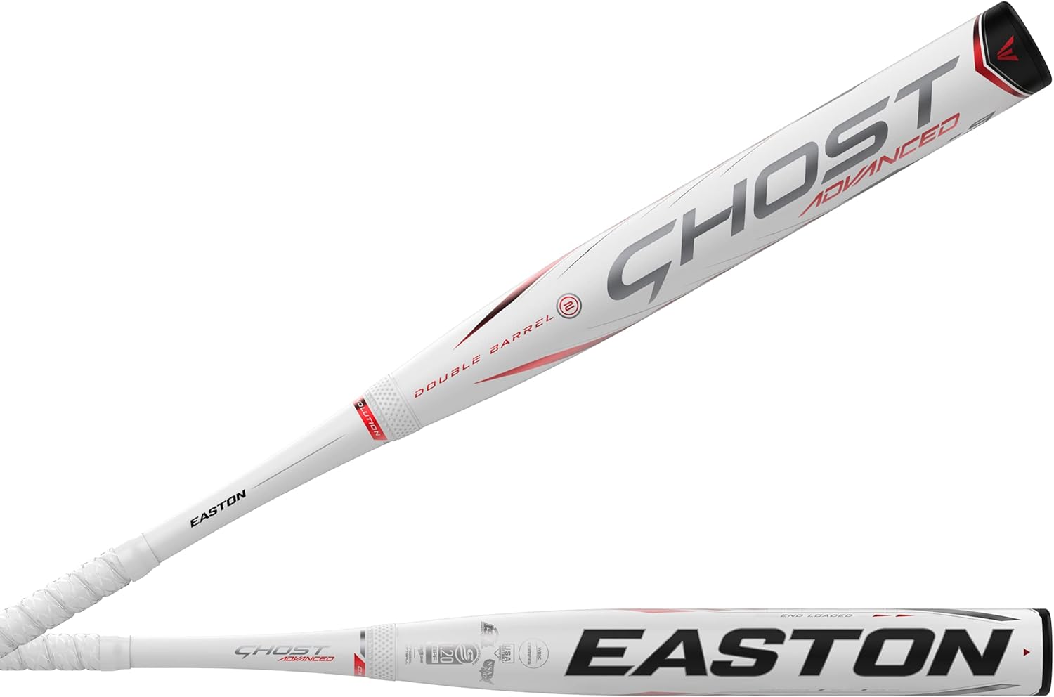 Easton Ghost Advanced Fastpitch Softball Bat - White/Red 2-Piece Composite | USA Certified for Fastpitch Softball | Perfect for Competitive Games & Training Sessions