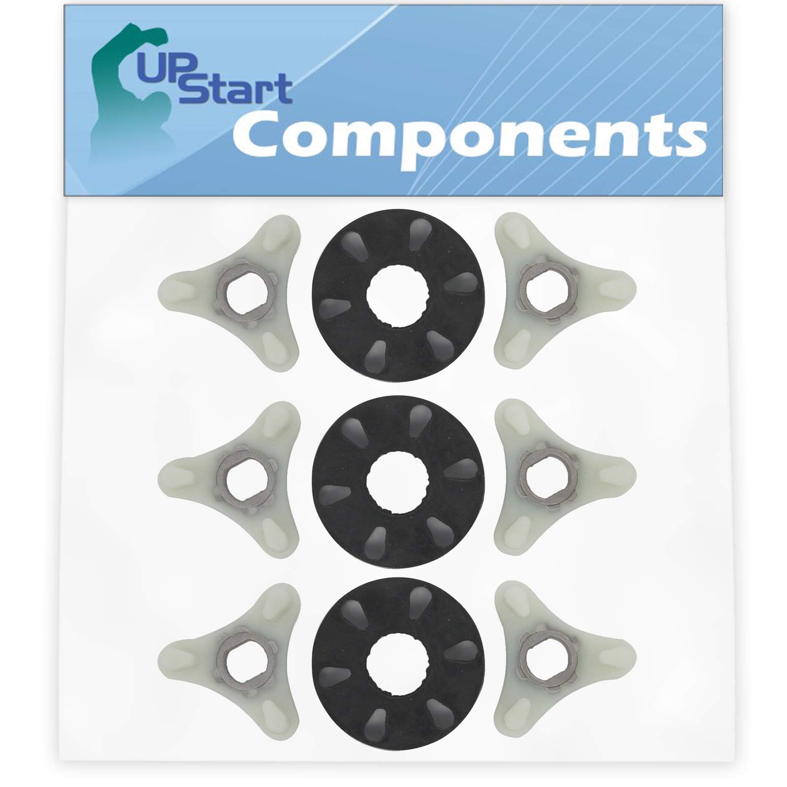 3-Pack 285753A Washer Motor Coupler Replacement for Whirlpool LLR8233BN1 Washer - Compatible with 285753A Washing Machine Motor Coupling Kit - UpStart Components Brand - Perfect for DIY Washing Machine Repair and Maintenance