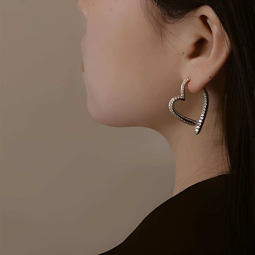 Luxury 14K Gold Heart Spiral Hoop Earrings for Women - Elegant Dainty Jewelry Gift for Valentine's Day, Anniversary & Date Night | A7691