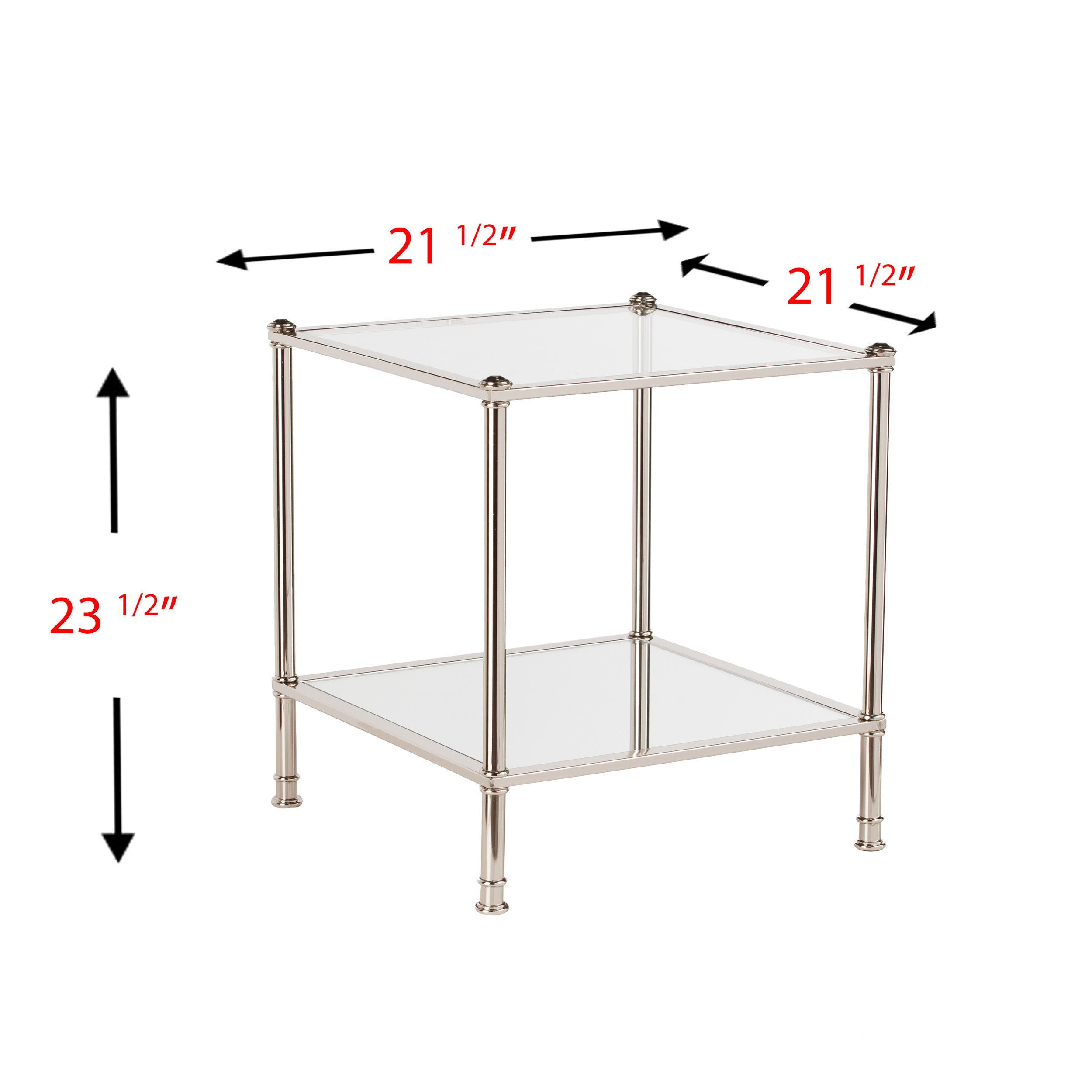 SEI Furniture Paschall End Table - Metallic Silver Finish - Modern Side Table for Living Room, Bedroom & Office - Stylish Accent Table with Durable Metal Frame