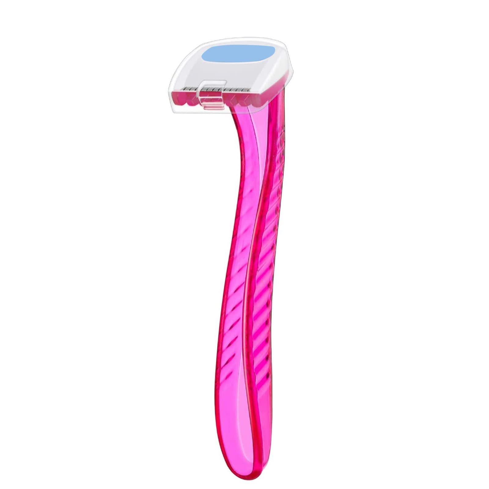 Women's Bikini Trimmer Razor - Durable T-Shaped Pubic Hair Shaver for Travel & Body Grooming - Hot Pink Cosmetic Tool for Smooth Skin at Home or On-The-Go