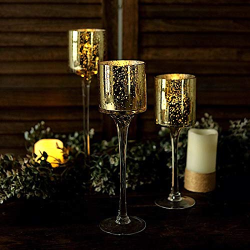 3-Pack Gold Raised Cylinder Glass Vases - Elegant Centerpieces & Candle Holders for Wedding, Dining Table, Home Decor - Bulk Wholesale Supplies
