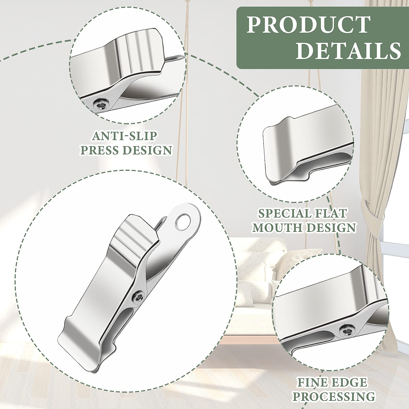 Grevosea 12 Pack Metal Mini Clips - Small Sturdy Spring Clips for Row Cover, Alligator Clips - Perfect for Home, Office, School & DIY Projects | Organize Wires, Clothes, Socks, Towels, Papers | Great for Crafting, Photo Display & Snack Bag Sealing