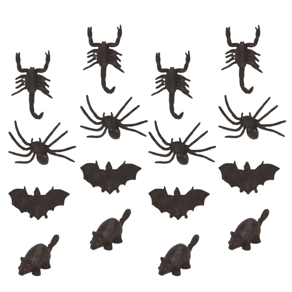 TOYANDONA 24-Piece Mini Realistic Plastic Spider Toys - Halloween Bat Props, Fake Animal Models for Costume Parties, Carnivals & Pranks - Scary Decorations for Kids & Halloween Party Supplies (Great for Trick-or-Treat, Haunted House Decor, Classroom Activities)