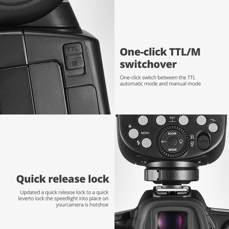 Godox V860III-C TTL 2.4G GN60 HSS Camera Flash with 10-Speed Adjustable Modeling Light & 2600mAh Lithium Battery for Canon DSLR - Perfect for Wedding, Portrait & Studio Photography