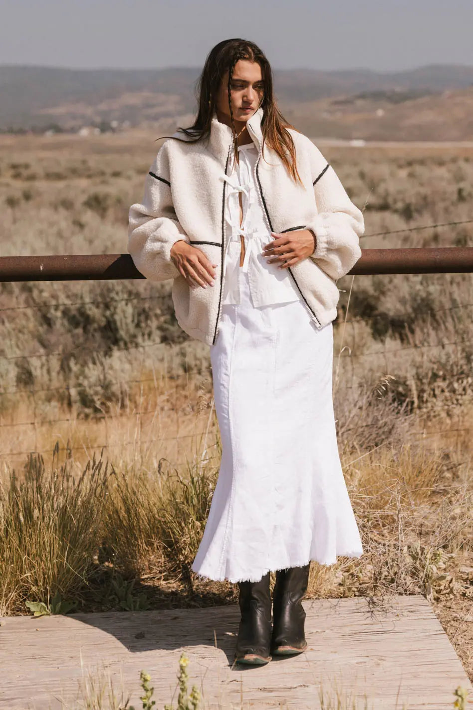 Gabby Fleece Zip Up Hoodie in Cream | Cozy Winter Wear for Women | Perfect for Casual Outfits & Outdoor Activities | FINAL SALE