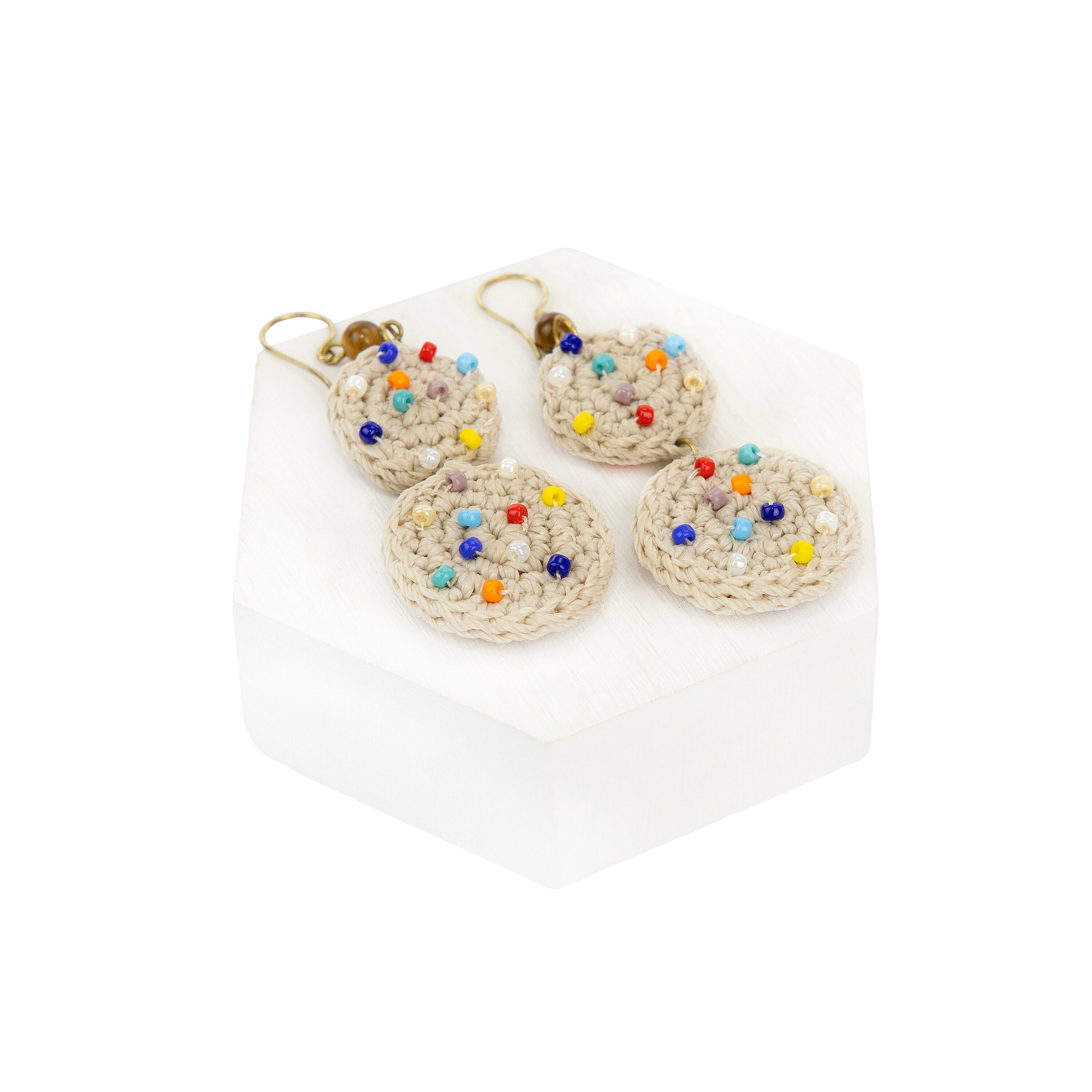 Elegant Jasper Double Disc Earrings for Women - Boho Chic Dangle Jewelry for Casual & Party Wear