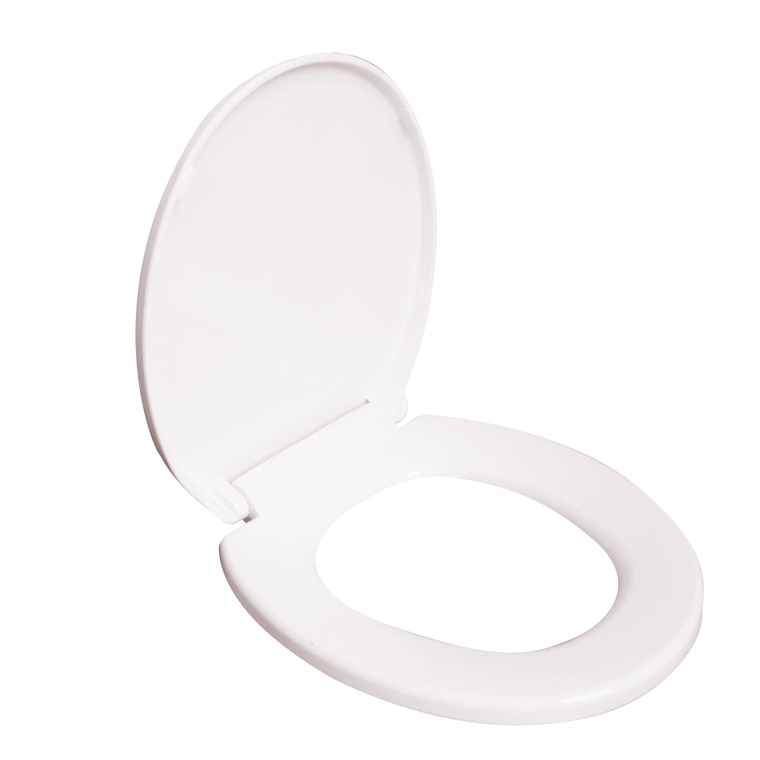 Allmax AX016-S Round Slow-Close Toilet Seat - White Plastic, Easy Installation & Cleaning, Quiet-Close Hinges | Perfect for Bathrooms, Homes & Apartments