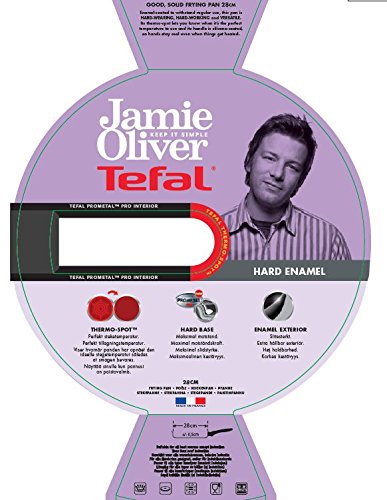 Jamie Oliver 28cm Hard Enamel Non-Stick Frying Pan - Professional Grade Cookware for Sauteing, Frying & Perfect Pancakes