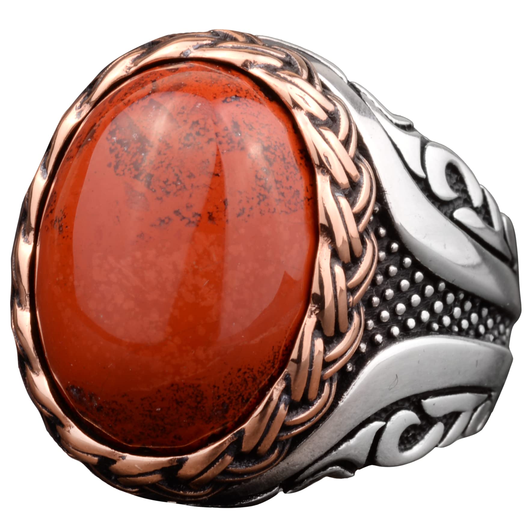 Authentic Natural Bloodstone Gemstone Handmade Sterling Silver Men's Ring for Healing & Protection – Perfect for Gifts, Meditation & Spiritual Jewelry